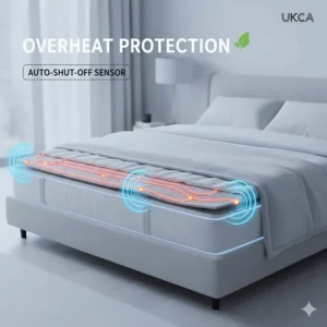 Illustration of the built-in overheat protection system on a British safety-certified electric blanket.