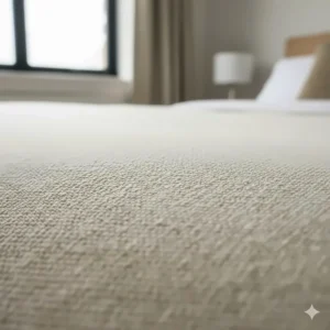 Detailed view of the sustainable bamboo and cotton blend texture used in high-quality temperature regulating blankets for a soft, premium feel.