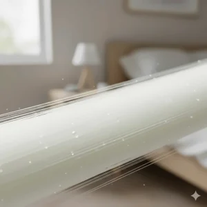 A detailed close-up of smooth, moisture-wicking bamboo fibres, highlighting their anti-bacterial properties for skin health.