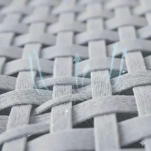 Close-up illustration of breathable bamboo fibres allowing airflow in cooling blankets for hot sleepers.