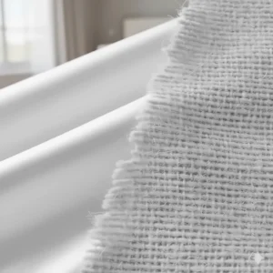 A visual comparison between smooth mulberry silk and a rougher textured fabric to demonstrate friction reduction for sensitive skin.