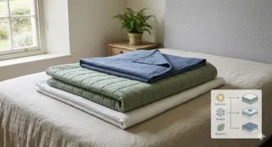 Technical illustration of heat dissipating away from the body to provide a cooling effect during summer months.