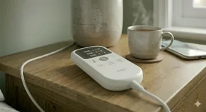 Alt text for image 9: Close-up of the robust, high-quality power cable leading from the digital controller to the super king electric blanket, showing the safe connection point.