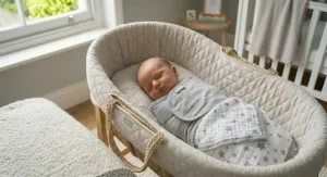 Lightweight, breathable muslin fabric used as a versatile swaddle blanket.