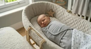 Using a swaddle wrap with an easy-access zip for night-time nappy changes.
