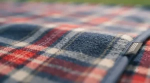 Soft and cosy fleece top surface of a budget-friendly picnic blanket designed for comfortable outdoor lounging.[cite: 5]